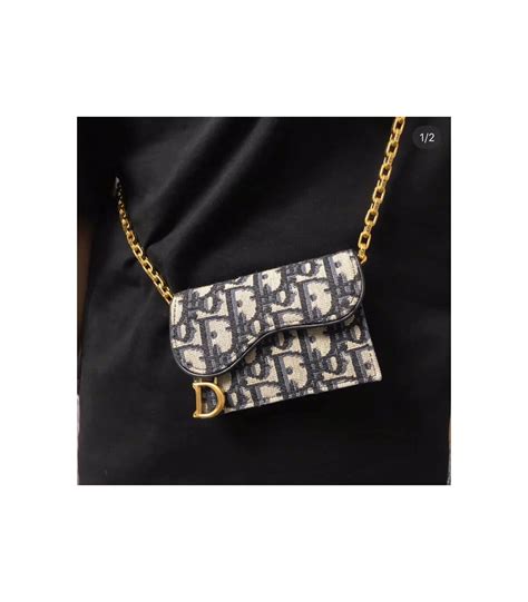 dior saddle flap card holder dior oblique jacquard for women